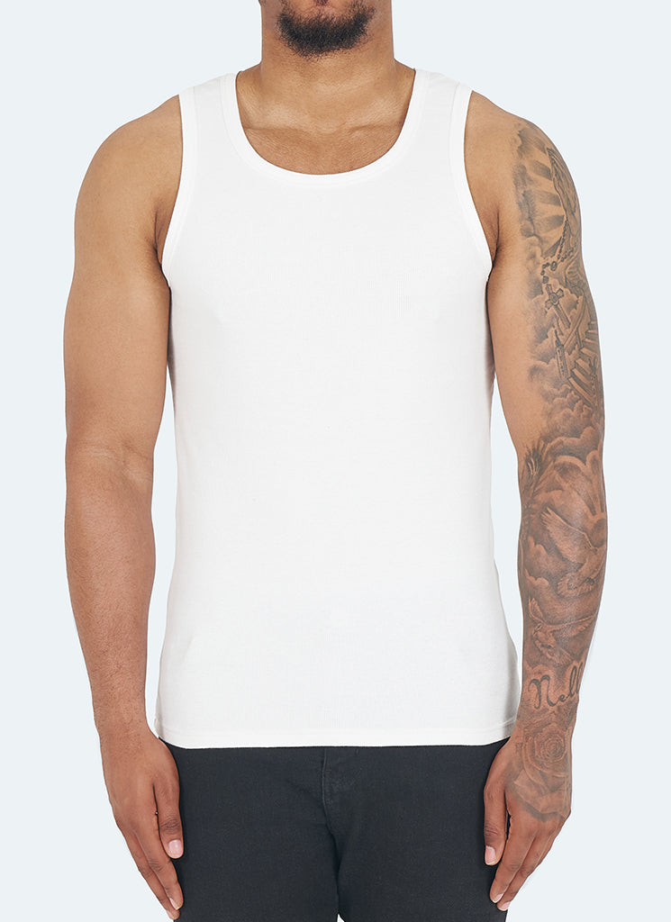 Essential Heavy Ribbed Vest - Weiß