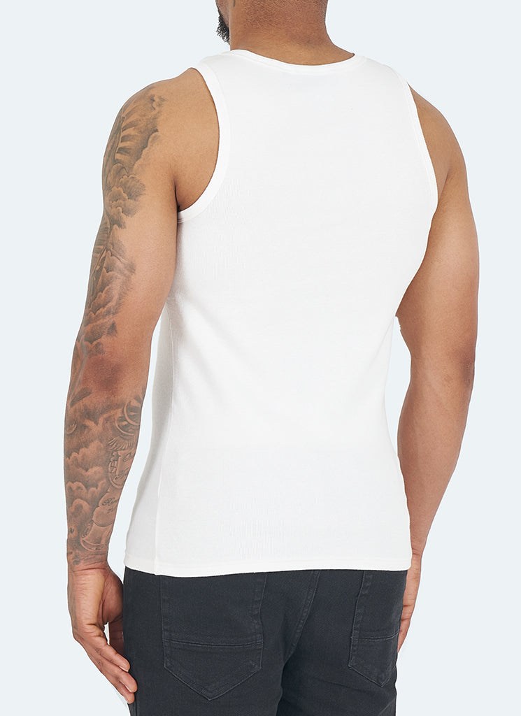 Essential Heavy Ribbed Vest - Weiß