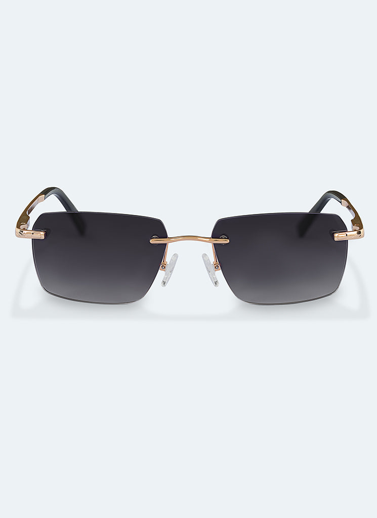 Lunettes de soleil teintées sans monture - Or