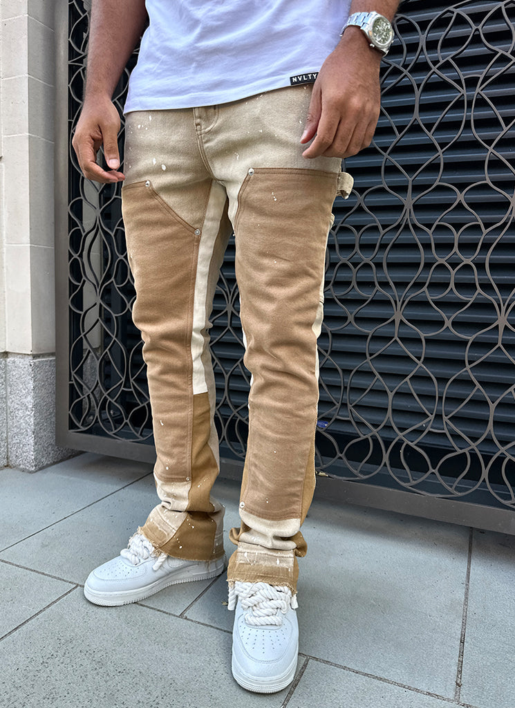 Jean évasé vintage Carpenter Paint - Tan délavé
