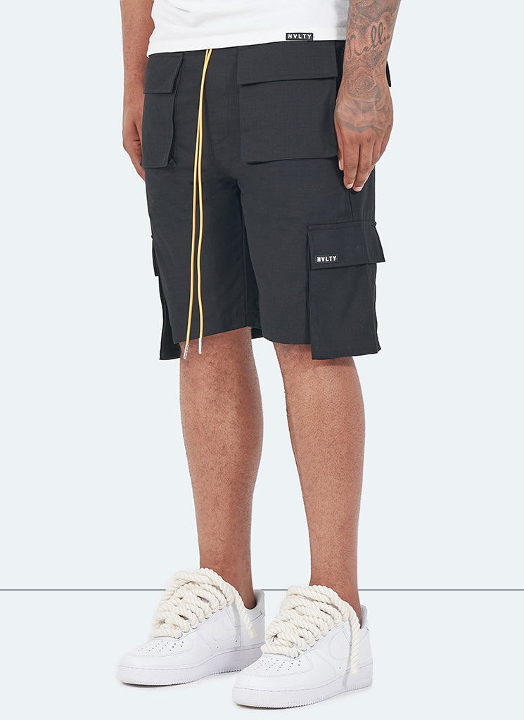 Short cargo vintage à 4 poches - Noir