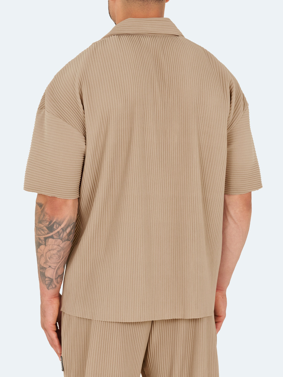 Chemise plissée à épaules tombantes - Pierre