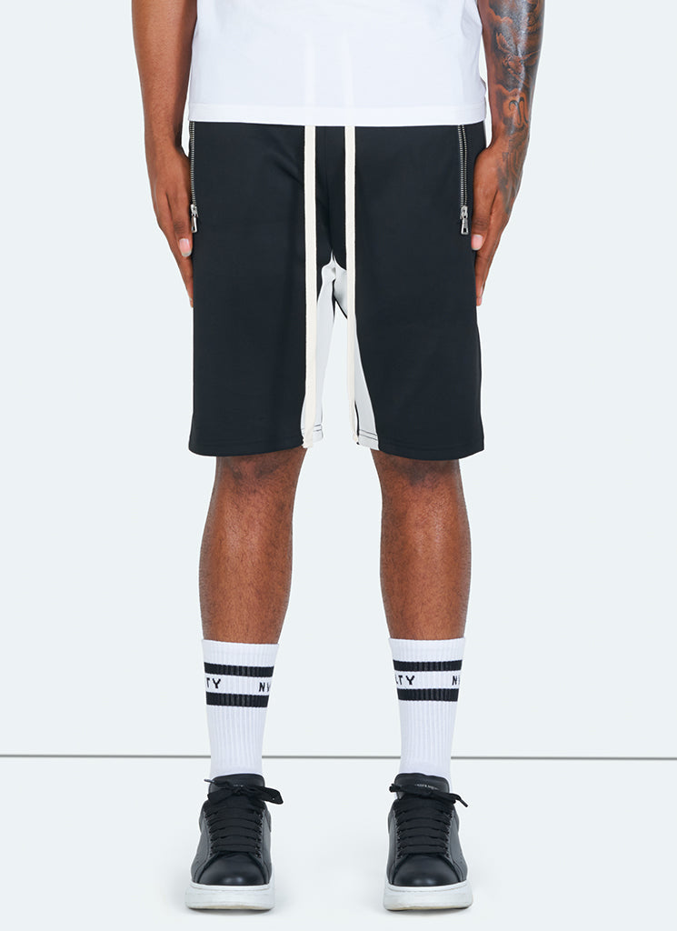 Short de survêtement à empiècements - Noir/Blanc