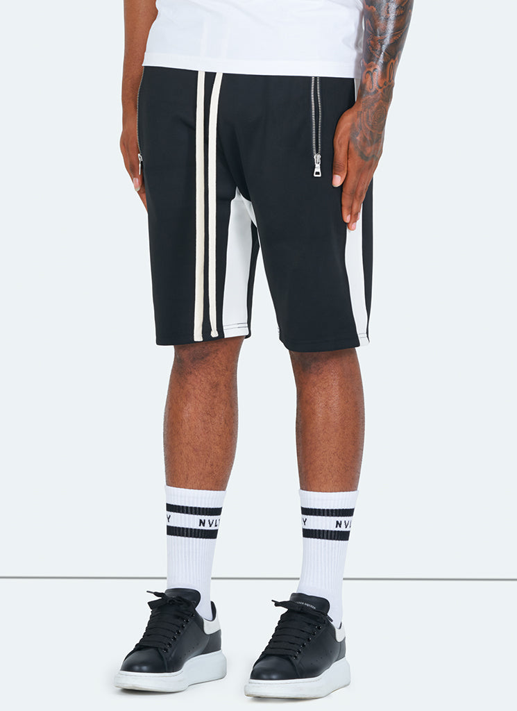 Short de survêtement à empiècements - Noir/Blanc