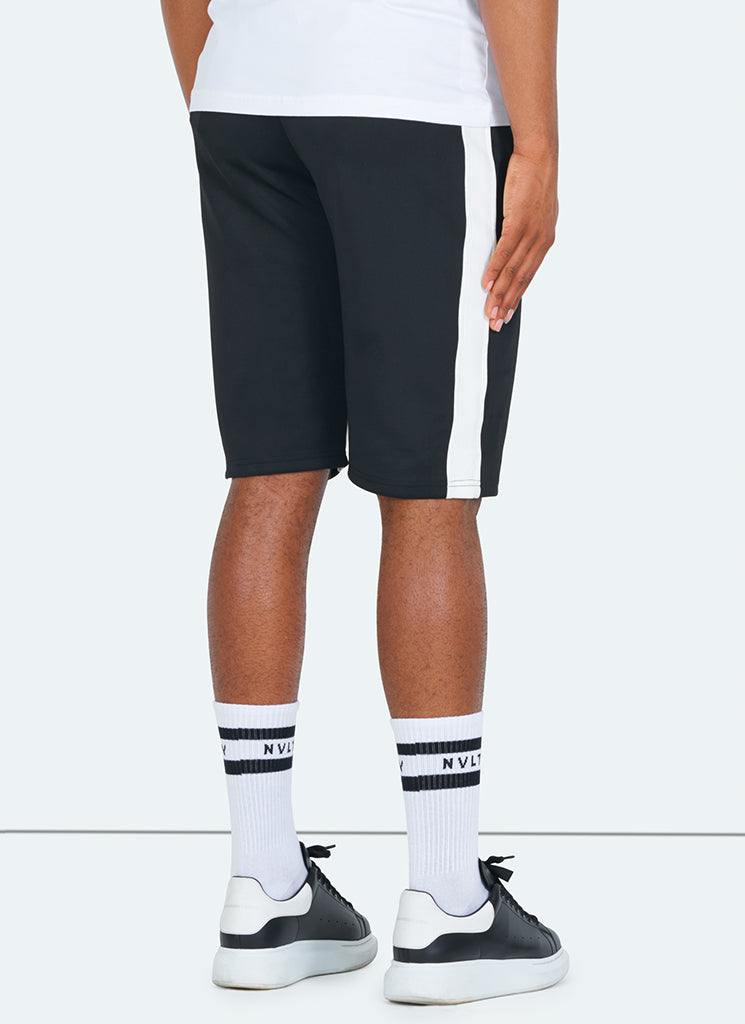 Short de survêtement à empiècements - Noir/Blanc
