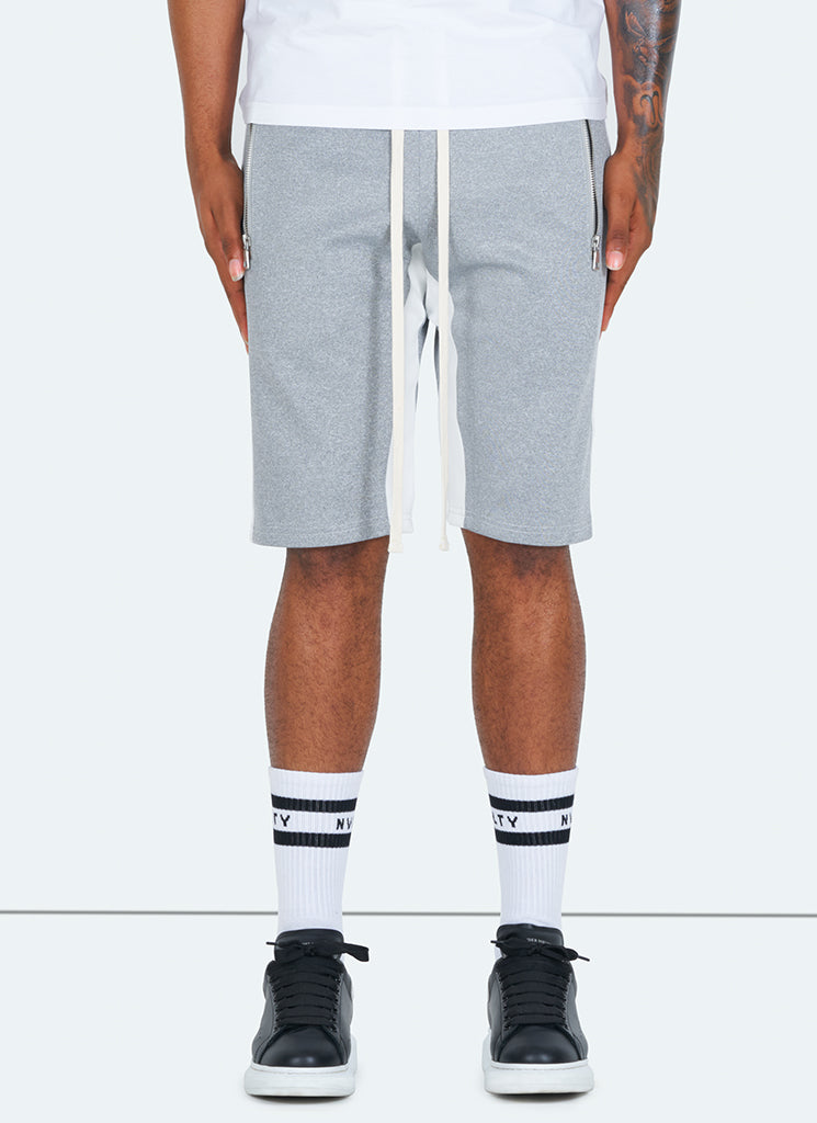 Short de survêtement à empiècements - Gris/Blanc