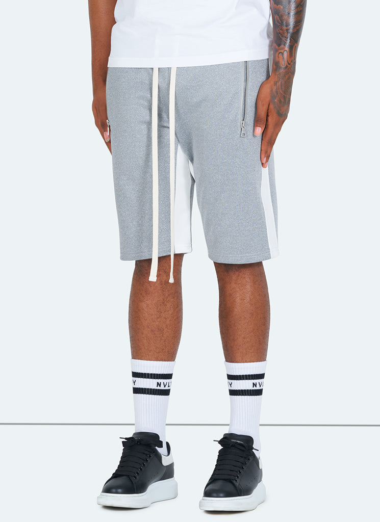 Short de survêtement à empiècements - Gris/Blanc