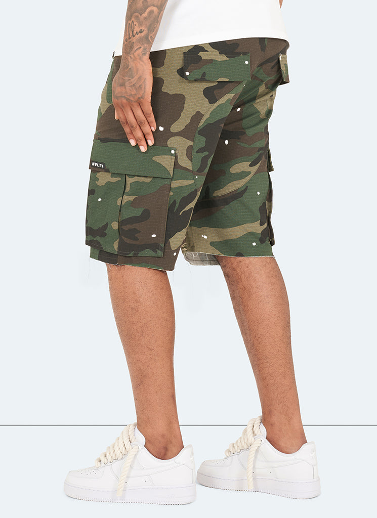 Vintage Flare Cargo Shorts - Tarnfarbe