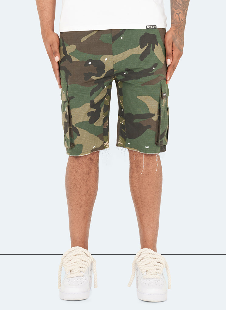 Vintage Flare Cargo Shorts - Tarnfarbe