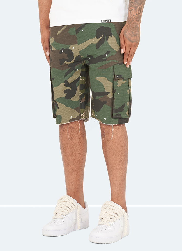 Vintage Flare Cargo Shorts - Tarnfarbe