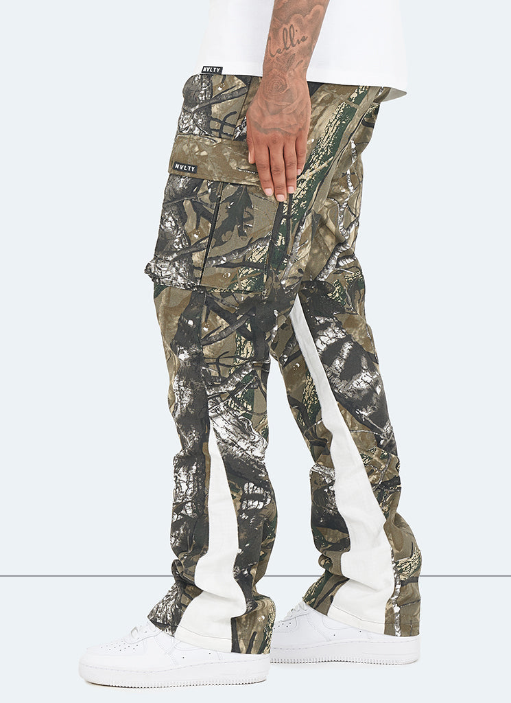 Pantalon cargo vintage Flare - Camouflage arbre
