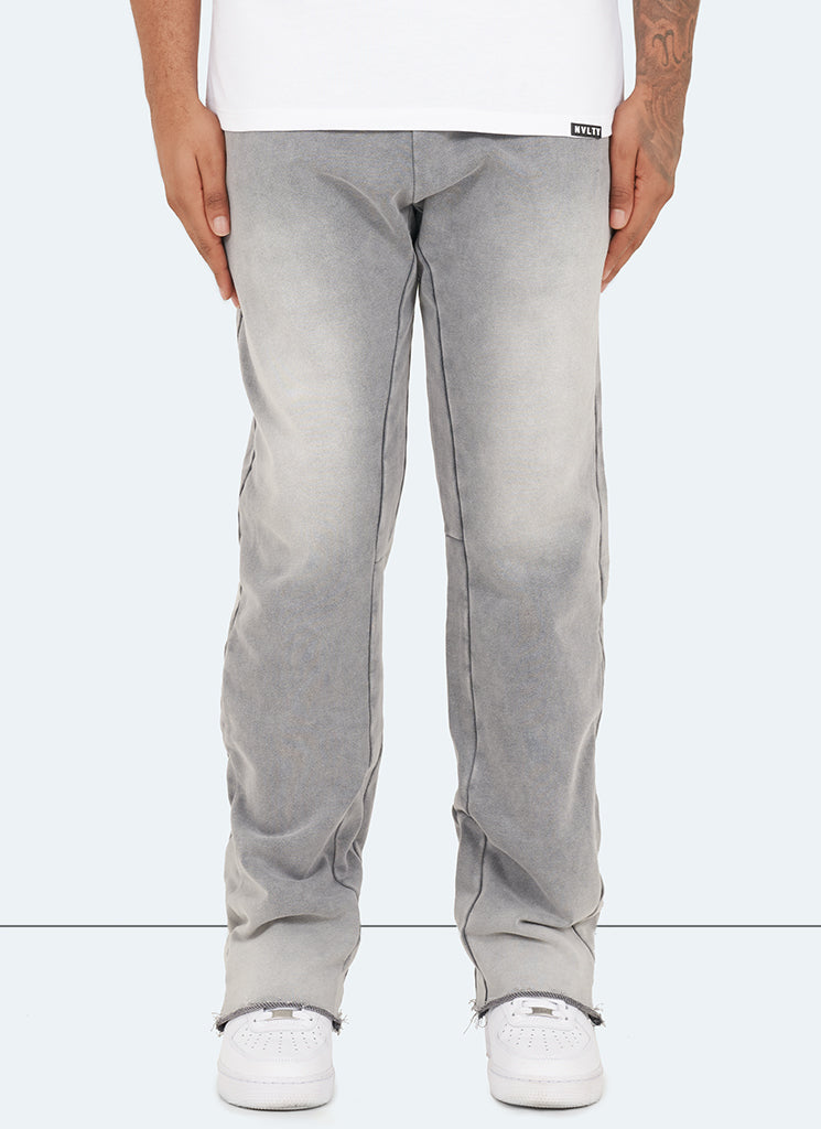 Pantalon de jogging vintage évasé délavé - Gris 