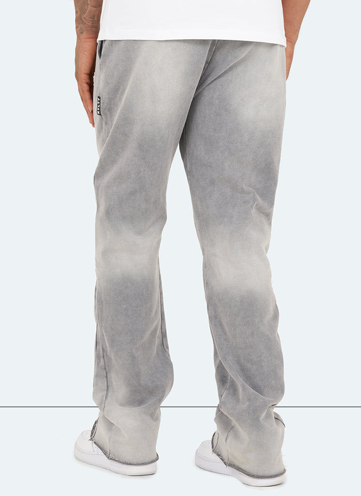 Pantalon de jogging vintage évasé délavé - Gris 