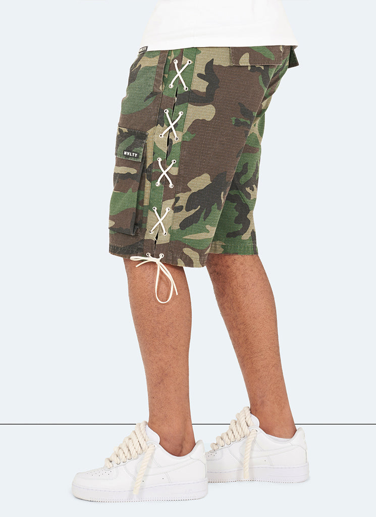 Short cargo vintage en dentelle - Camouflage