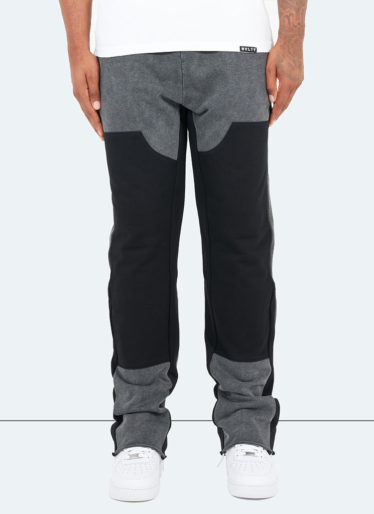 Pantalon de jogging évasé vintage de charpentier - Noir délavé
