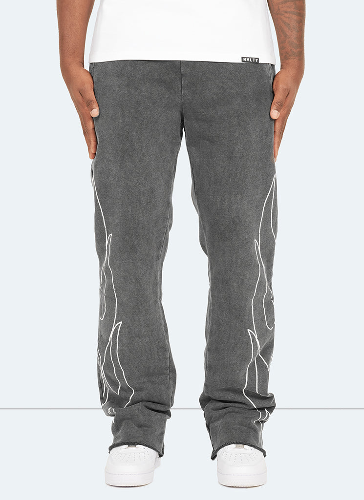 Pantalon de jogging Flare Flame vintage - Noir délavé