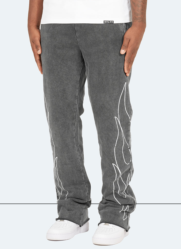 Pantalon de jogging Flare Flame vintage - Noir délavé