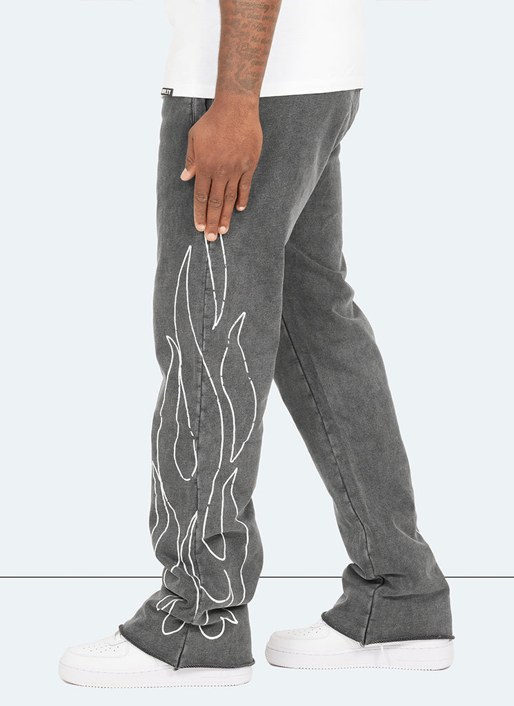 Pantalon de jogging Flare Flame vintage - Noir délavé