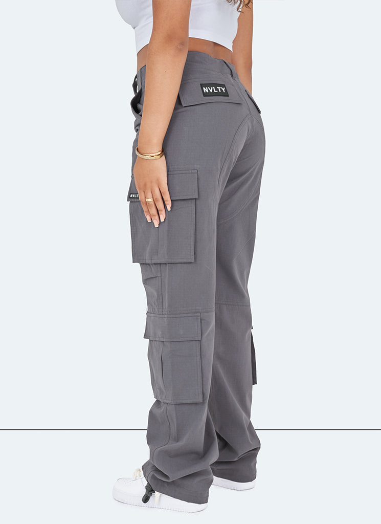 Pantalon cargo vintage à jambes larges - Gris anthracite