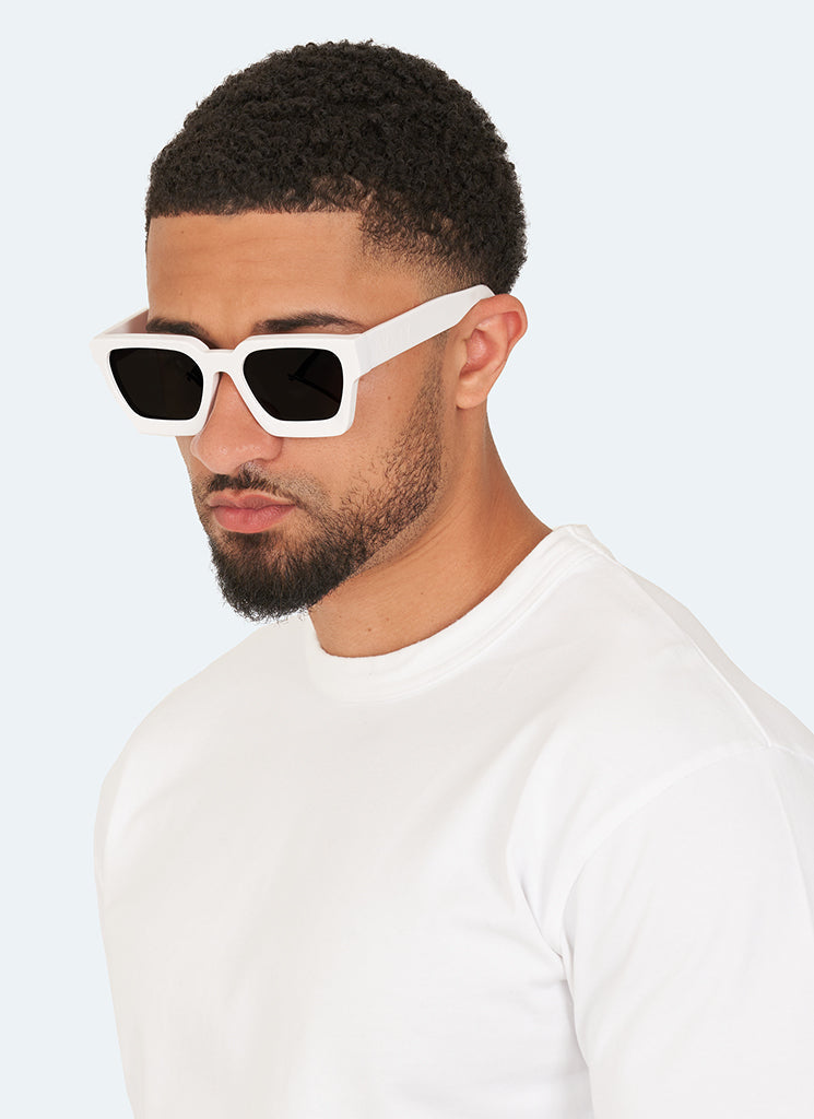 Lunettes de soleil avec logo - Blanches