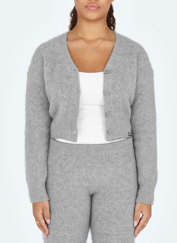 Mohair-Cardigan - Grau
