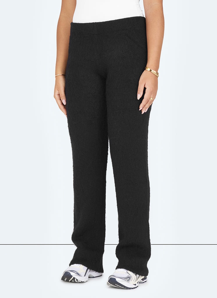 Pantalon de jogging évasé en mohair - Noir