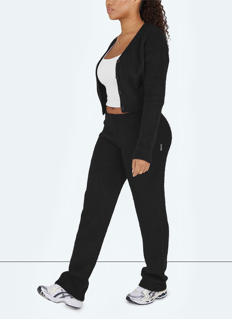 Pantalon de jogging évasé en mohair - Noir