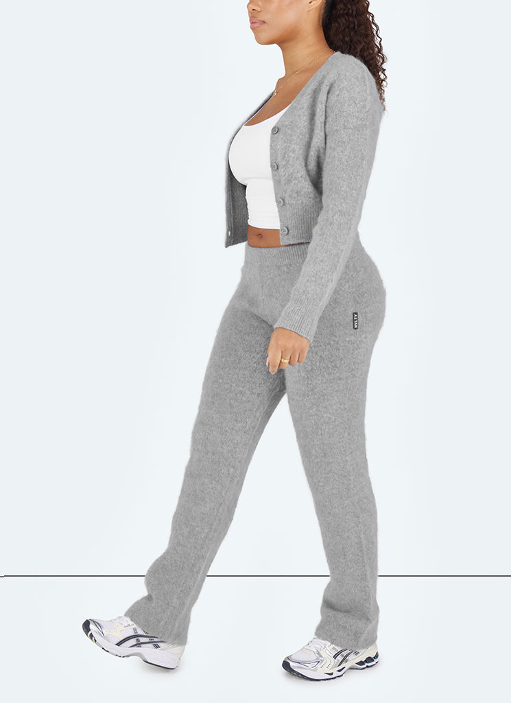 Pantalon de jogging évasé en mohair - Gris