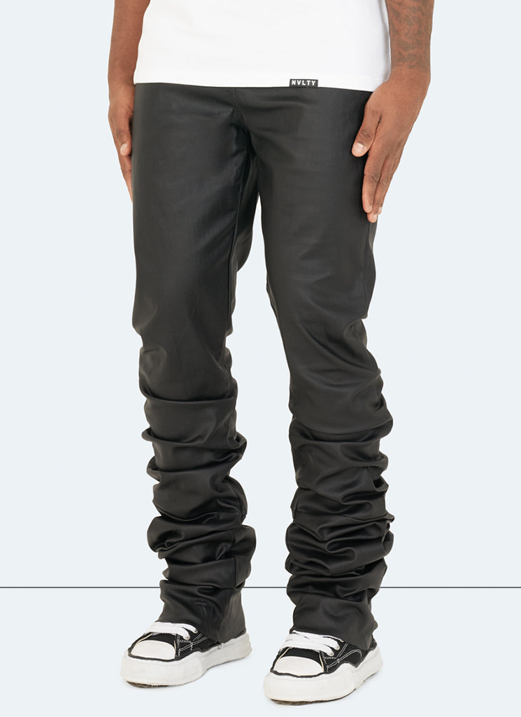Jean vintage en wax empilé - Noir