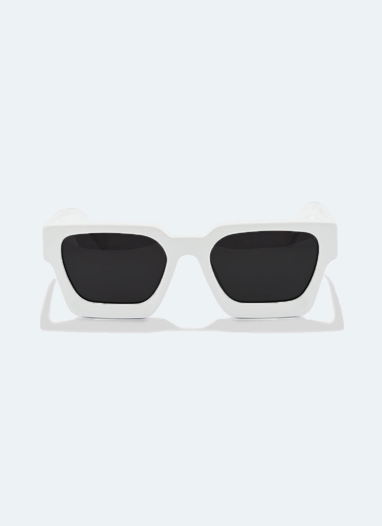 Lunettes de soleil avec logo - Blanches