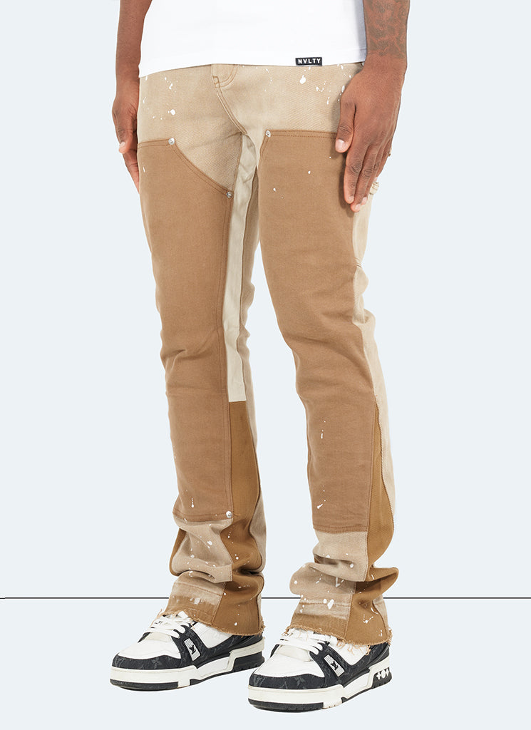 Jean évasé vintage Carpenter Paint - Tan délavé